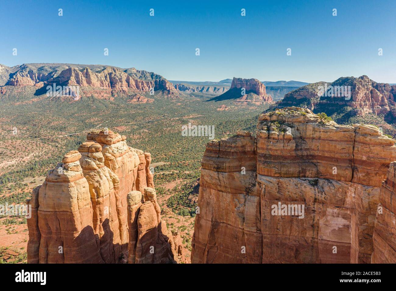View from behind Bell Rock formation in Sedona, Arizona Stock Photo - Alamy