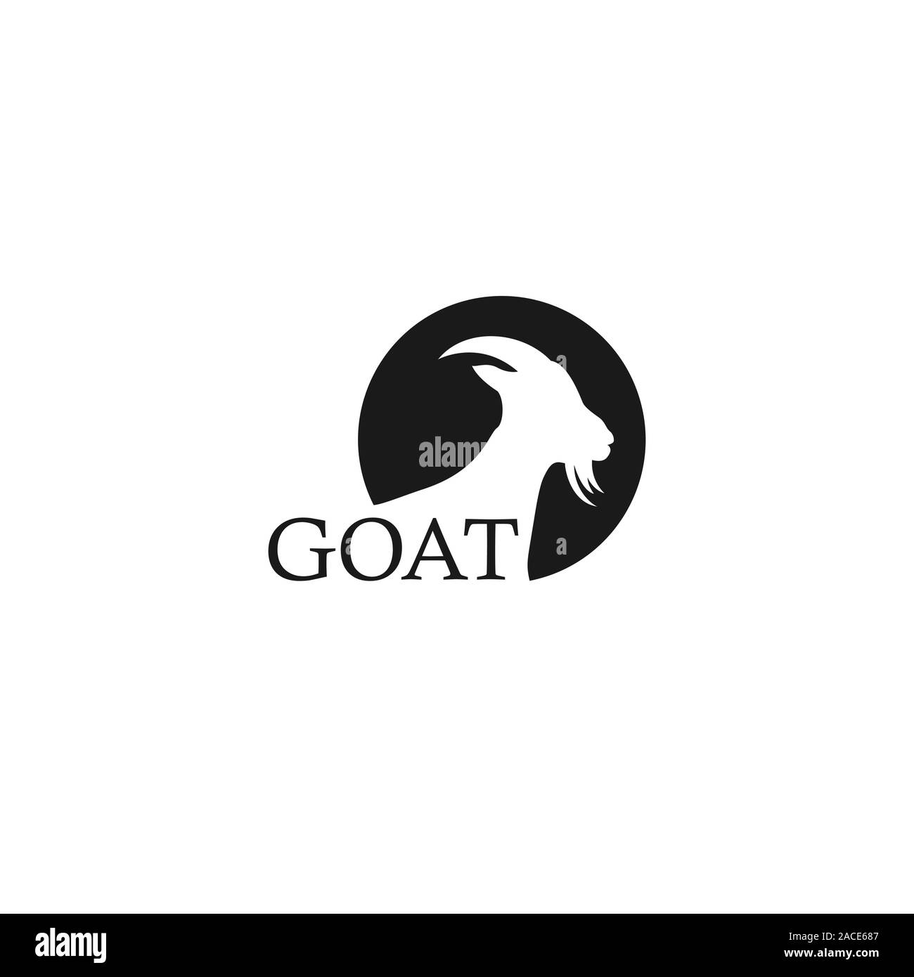 Rustic Vintage Goat Head Silhouette Logo Design Inspiration Stock