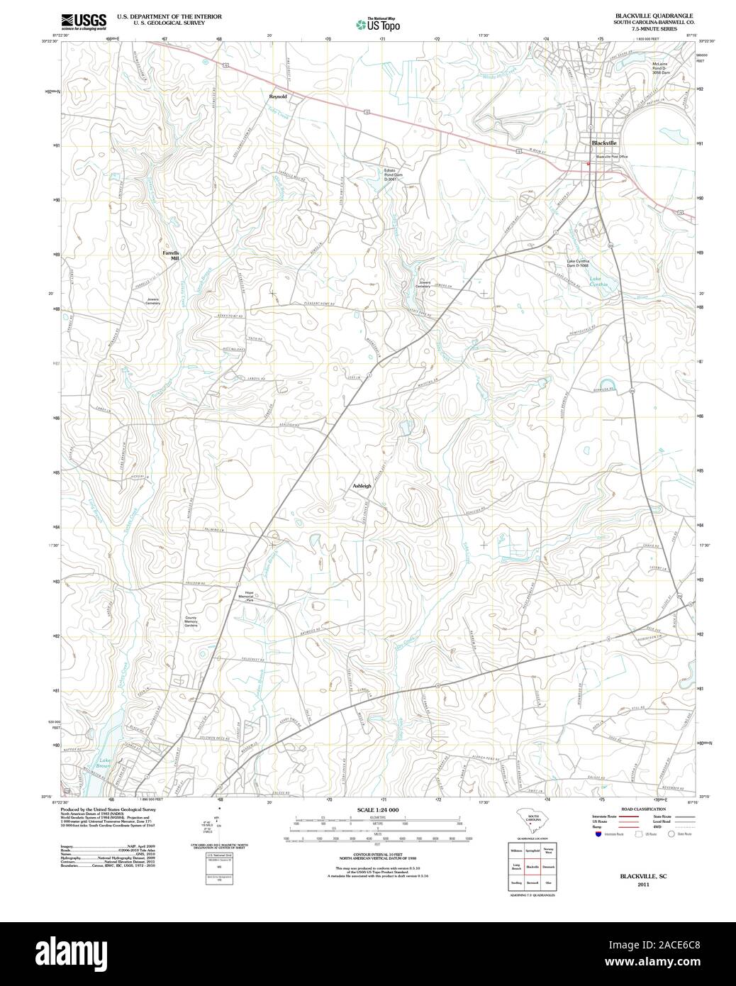 Blackville south carolina map hires stock photography and images Alamy