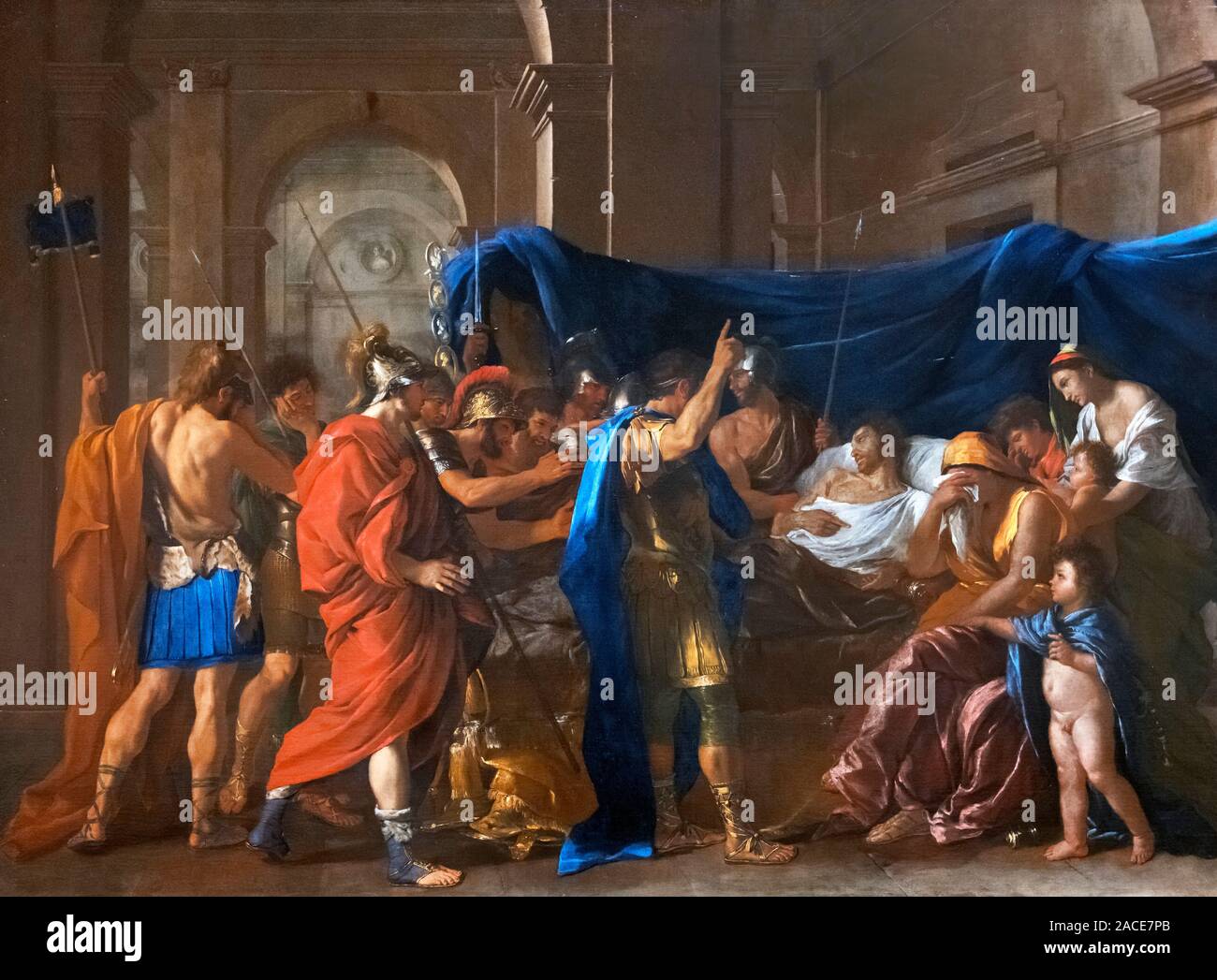 The Death of Germanicus by Nicolas Poussin, oil on canvas, 1627 Stock Photo