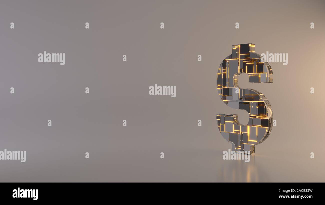 3d rendering metal techno rectangular geometric greeble symbol of ...