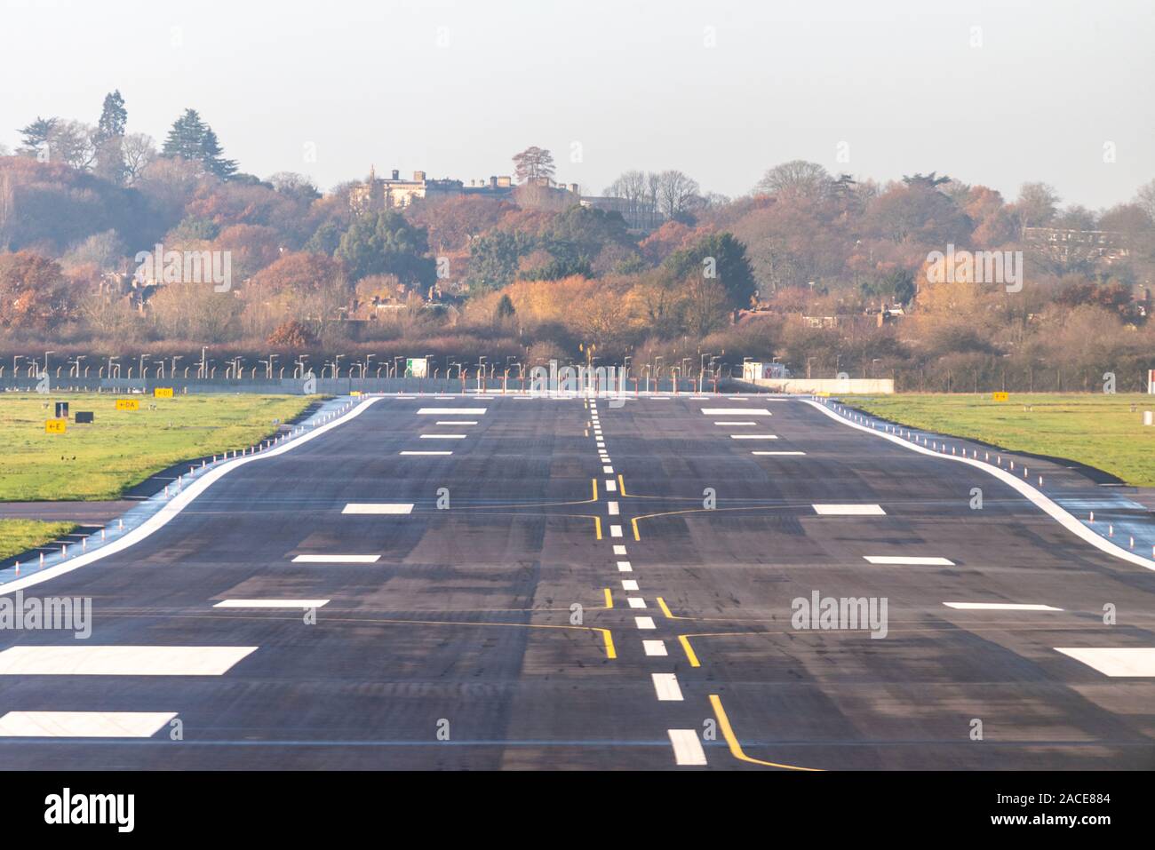 RAF Northolt Royal Air Force station in South Ruislip, Hillingdon, London, UK. £23 million resurfaced runway completed Lagan Aviation & Infrastructure Stock Photo