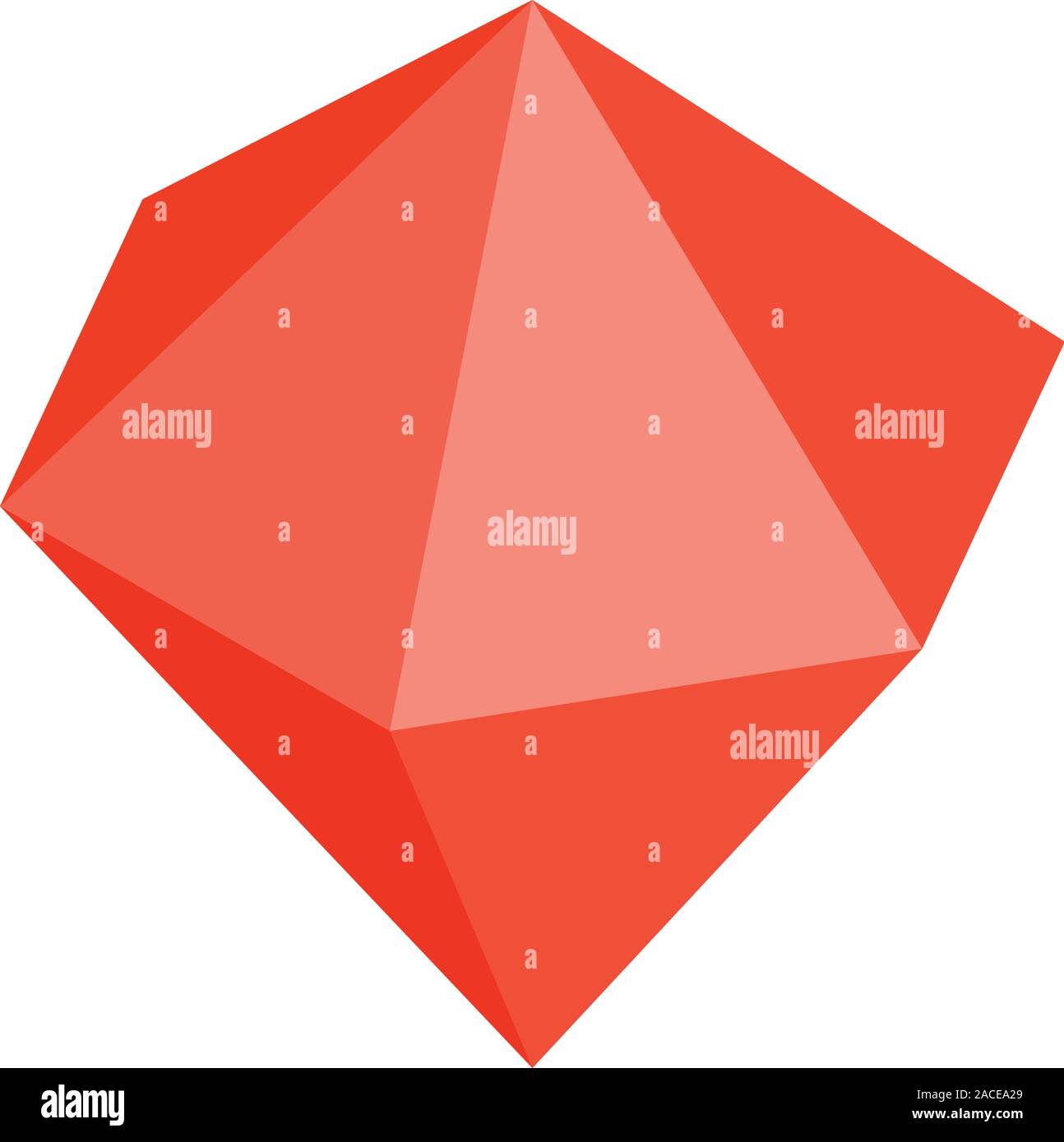 Red ruby icon, isometric style Stock Vector