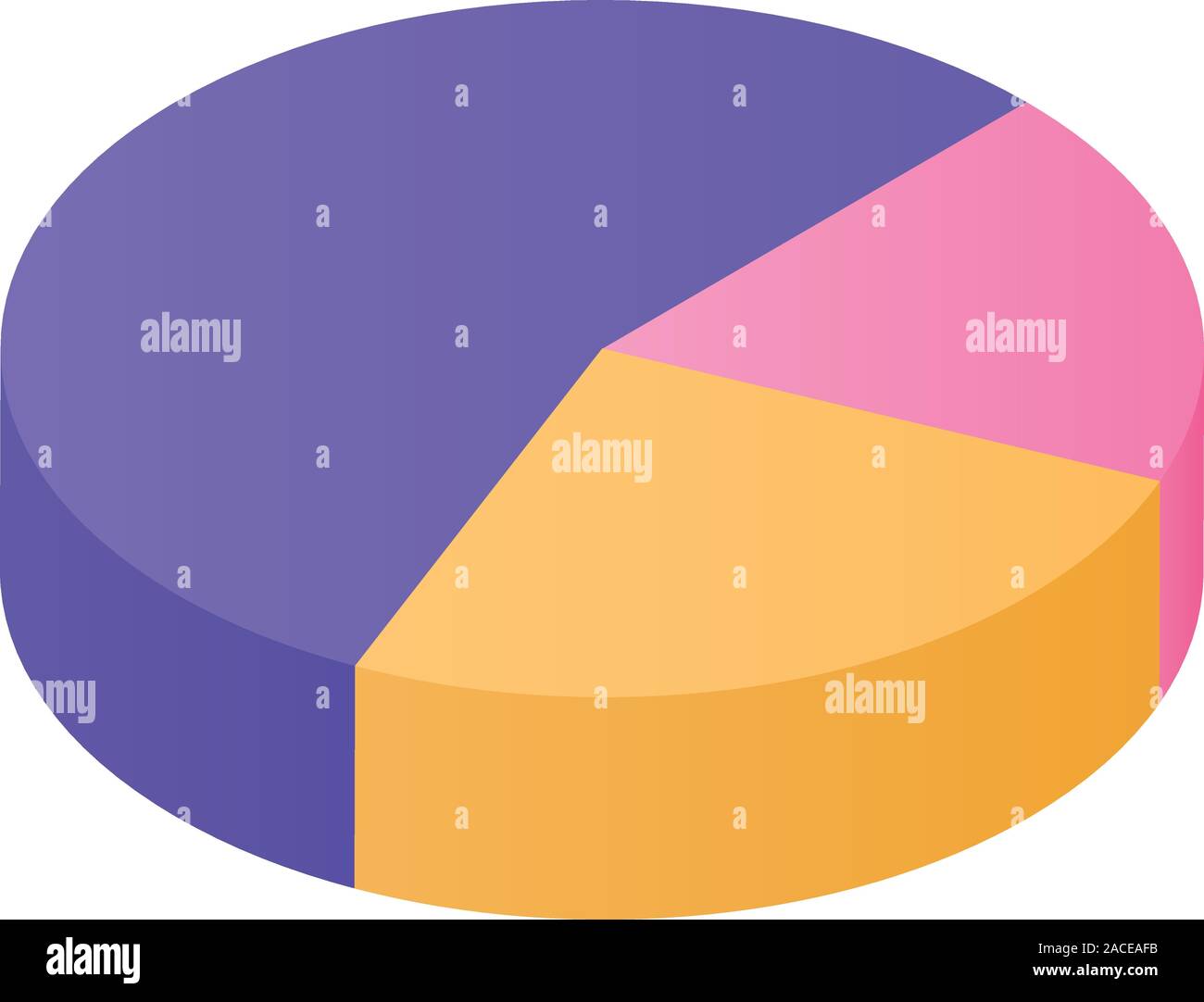 Colorful pie chart icon, isometric style Stock Vector