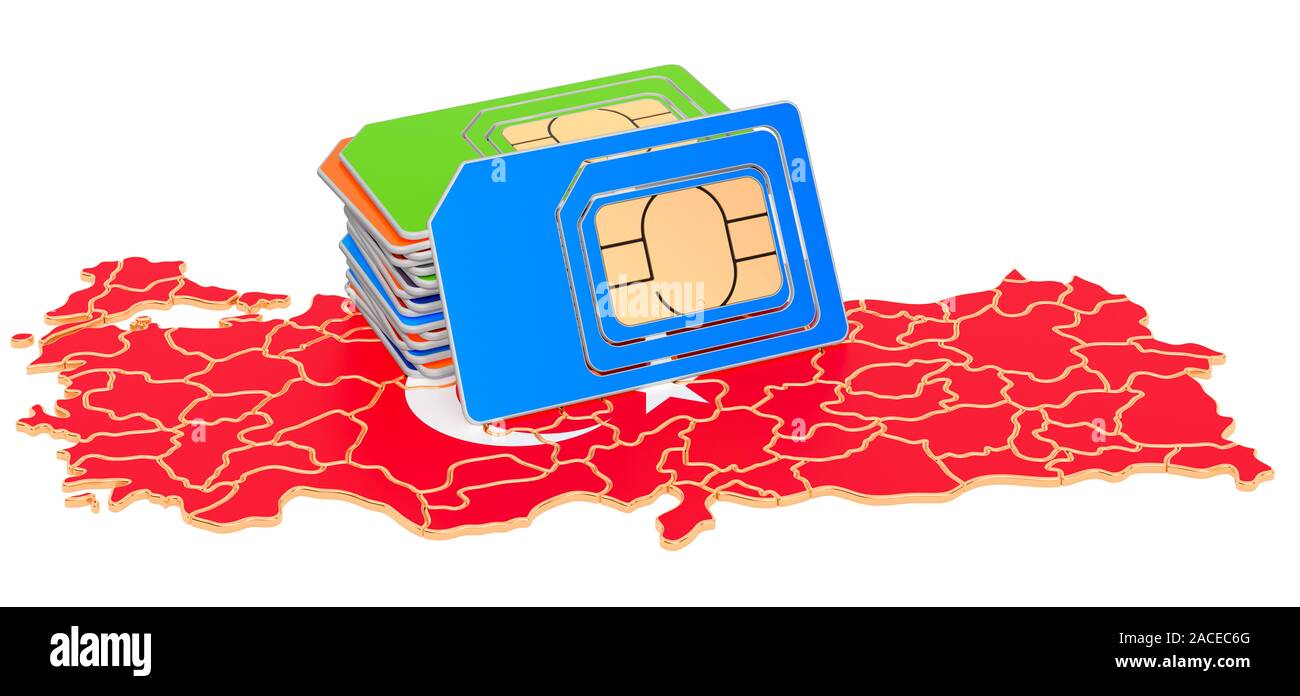 Sim cards on the Turkish map. Mobile communications, roaming in Turkey ...