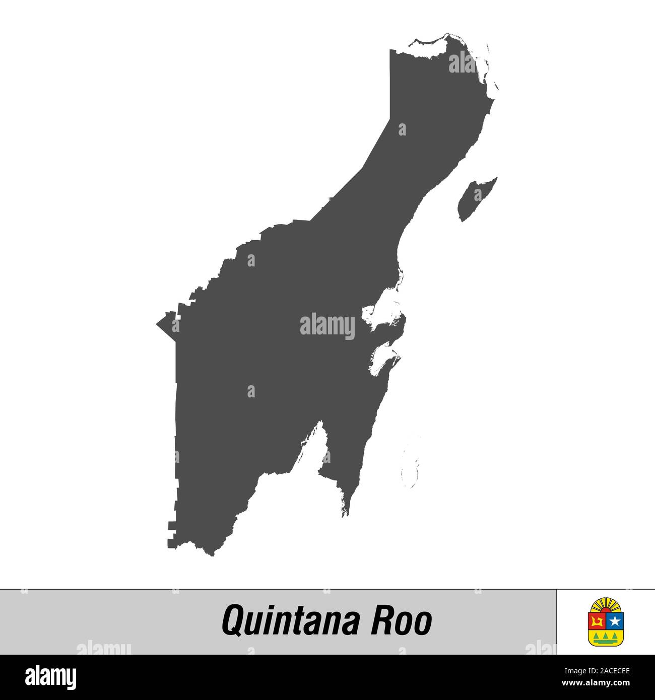 Quintana roo vector outline map hi-res stock photography and images - Alamy