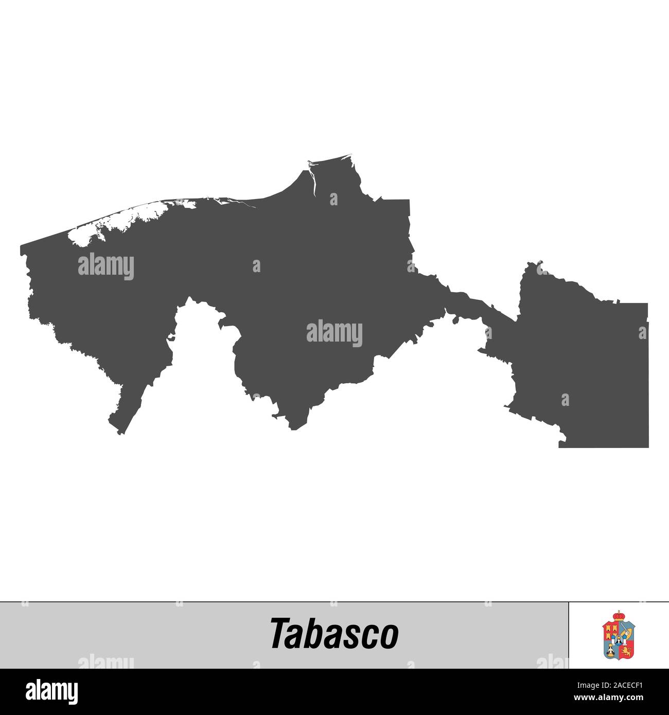 High quality map with flag state of Mexico Tabasco Stock Vector Image
