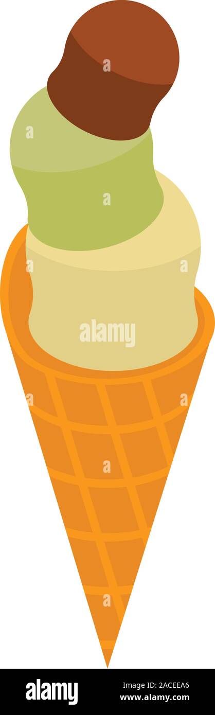 Fruity ice cream icon, isometric style Stock Vector