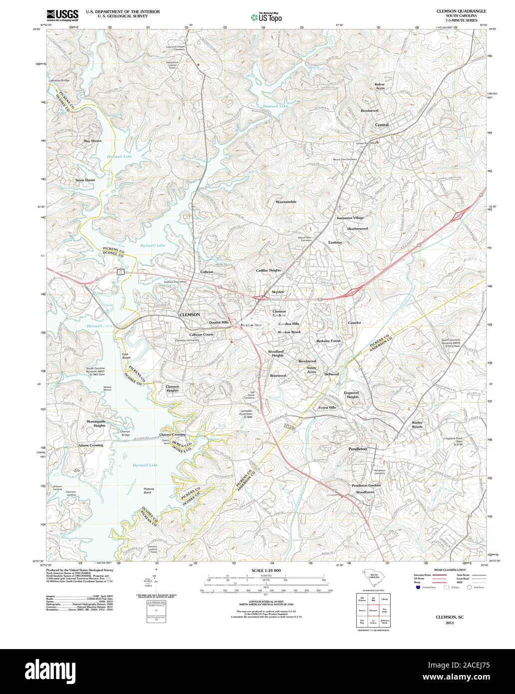 Map of clemson south carolina hires stock photography and images Alamy