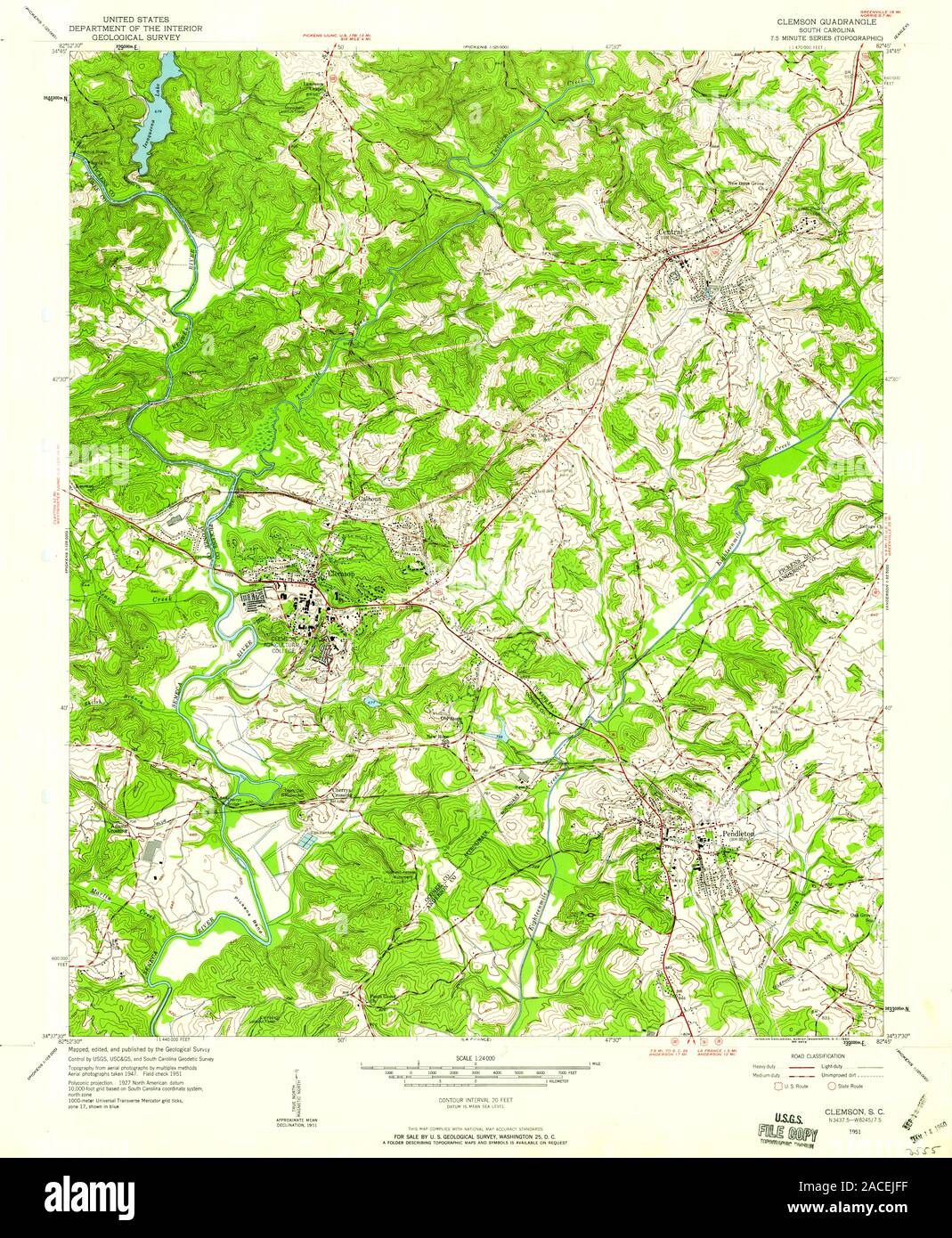 Map of clemson south carolina hires stock photography and images Alamy