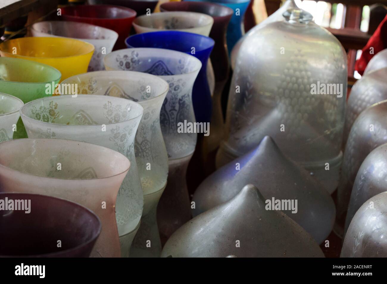 Sri Lanka, Colombo August 2015 Dusty glass lanterns once made as