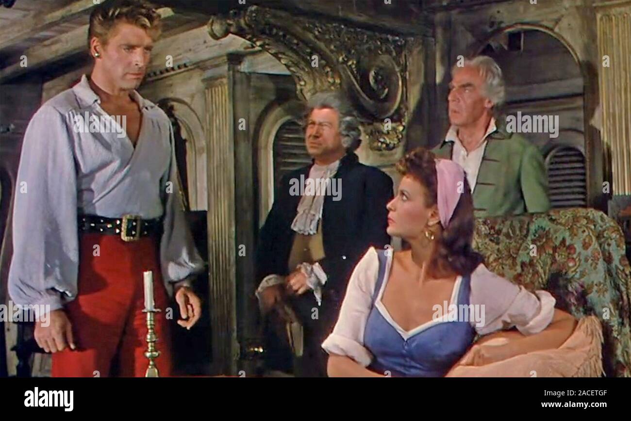THE CRIMSON PIRATE 1952 Warner Bros film with Burt Lancaster and Eva Bartok Stock Photo