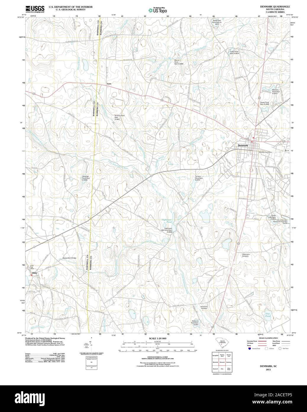 Denmark south carolina map Cut Out Stock Images & Pictures Alamy