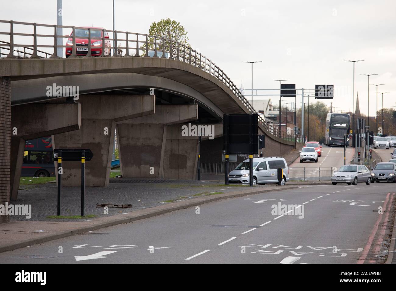The Birmingham Perry Barr Flyover part of the Walsall Road. The Flyover