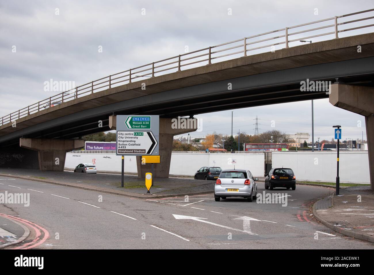 The Birmingham Perry Barr Flyover part of the Walsall Road. The Flyover