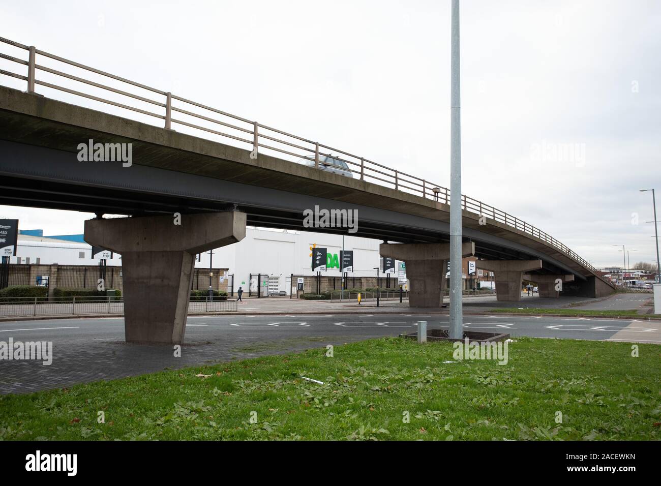 The Birmingham Perry Barr Flyover part of the Walsall Road. The Flyover