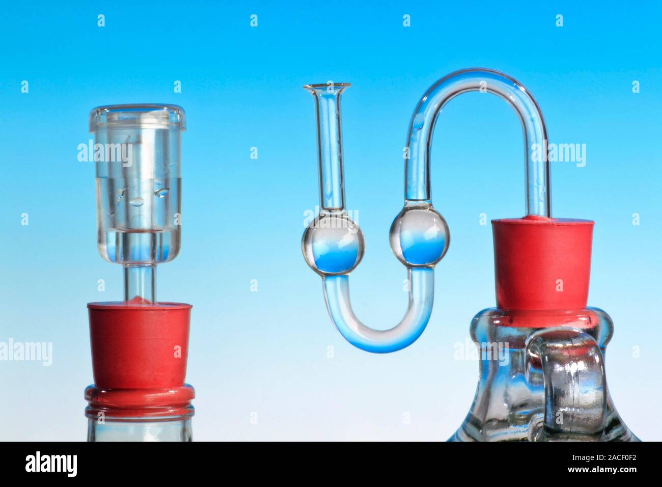 Fermentation air locks. Two forms of air locks used in fermentation
