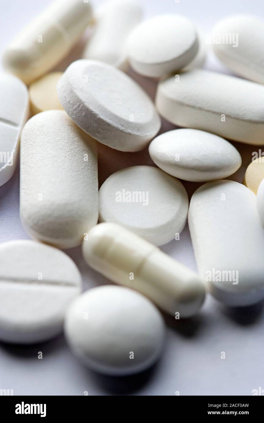 Painkill Assorted painkilling pills. Analgesic (painkilling) drugs are used to ...