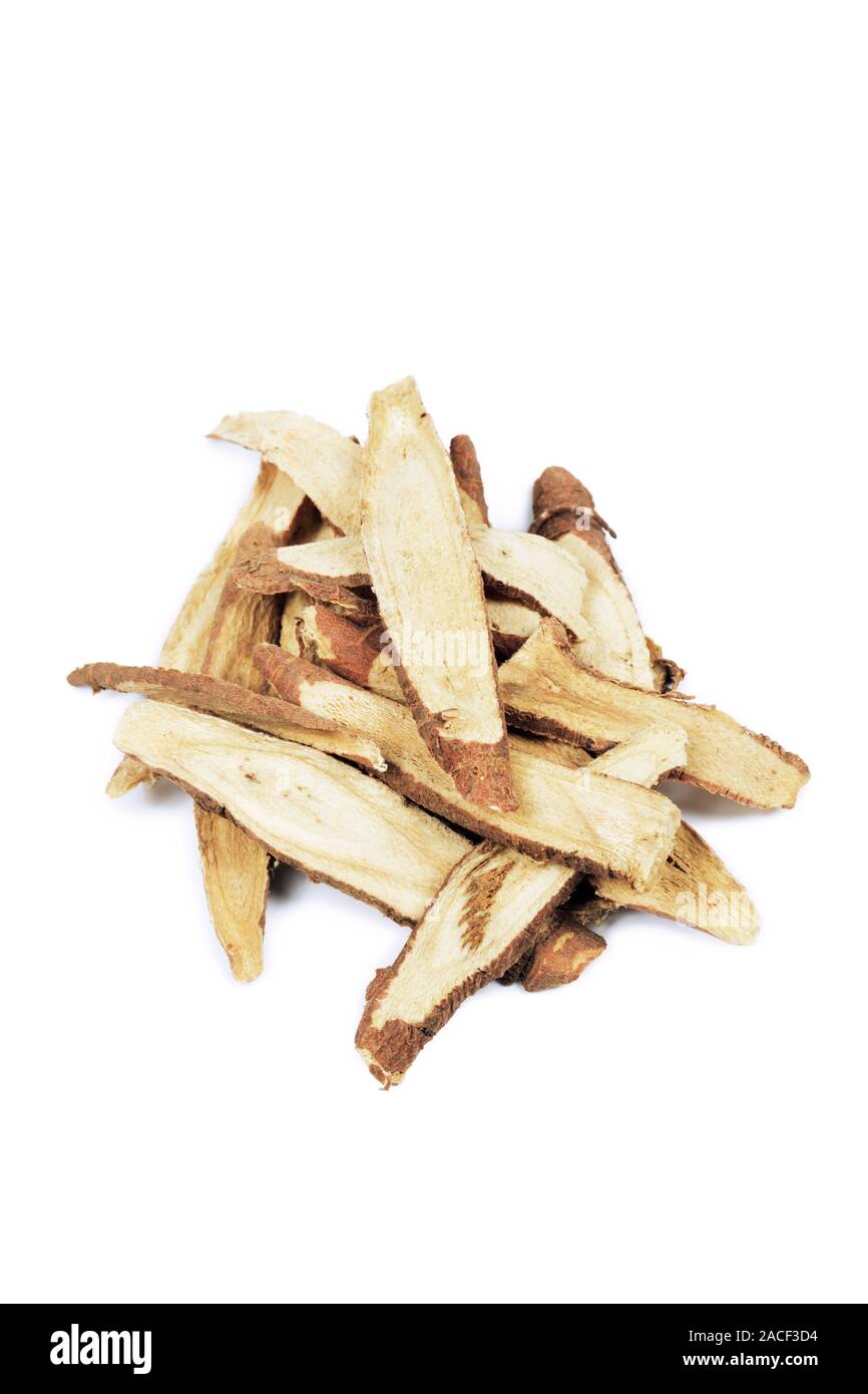 Chinese liquorice root Gan cao (Glycyrrhiza uralensis). This is used in Chinese medicine to