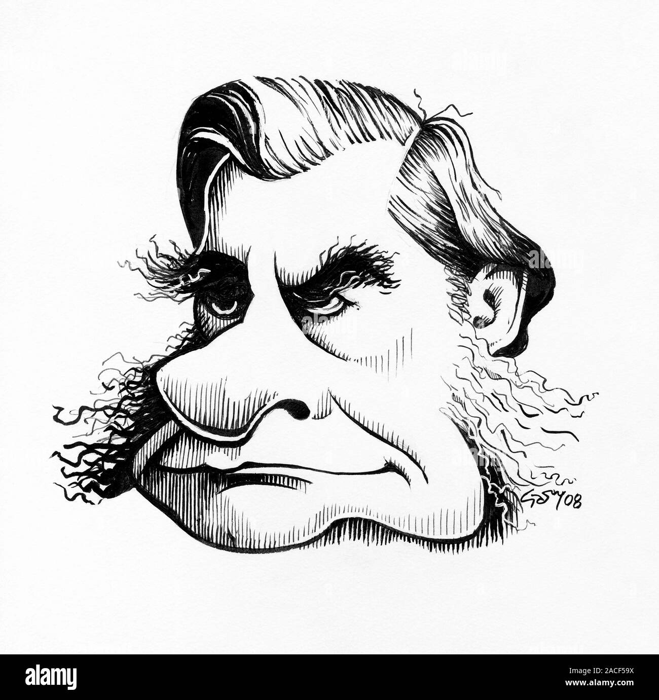 Thomas Huxley (18251895). Caricature of the English biologist Thomas