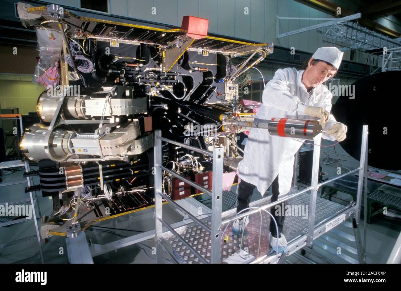 Communications satellite construction. AfriStar satellite under