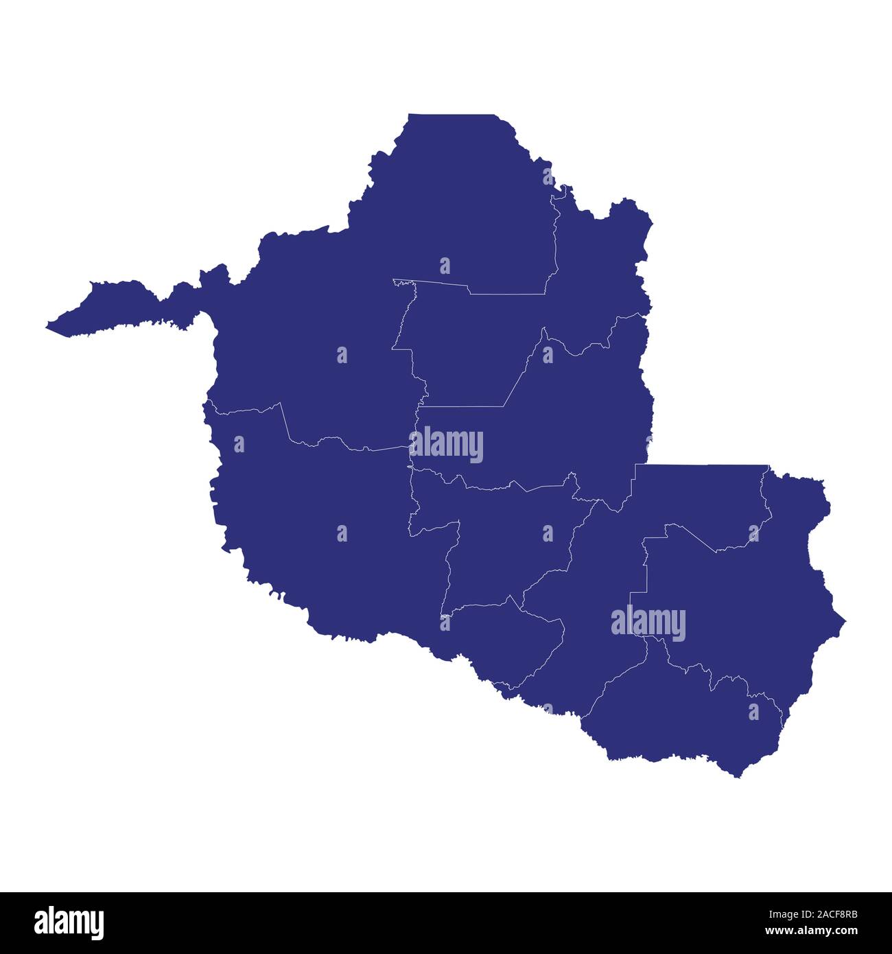 Brazil state rondonia administrative map showing Vector Image