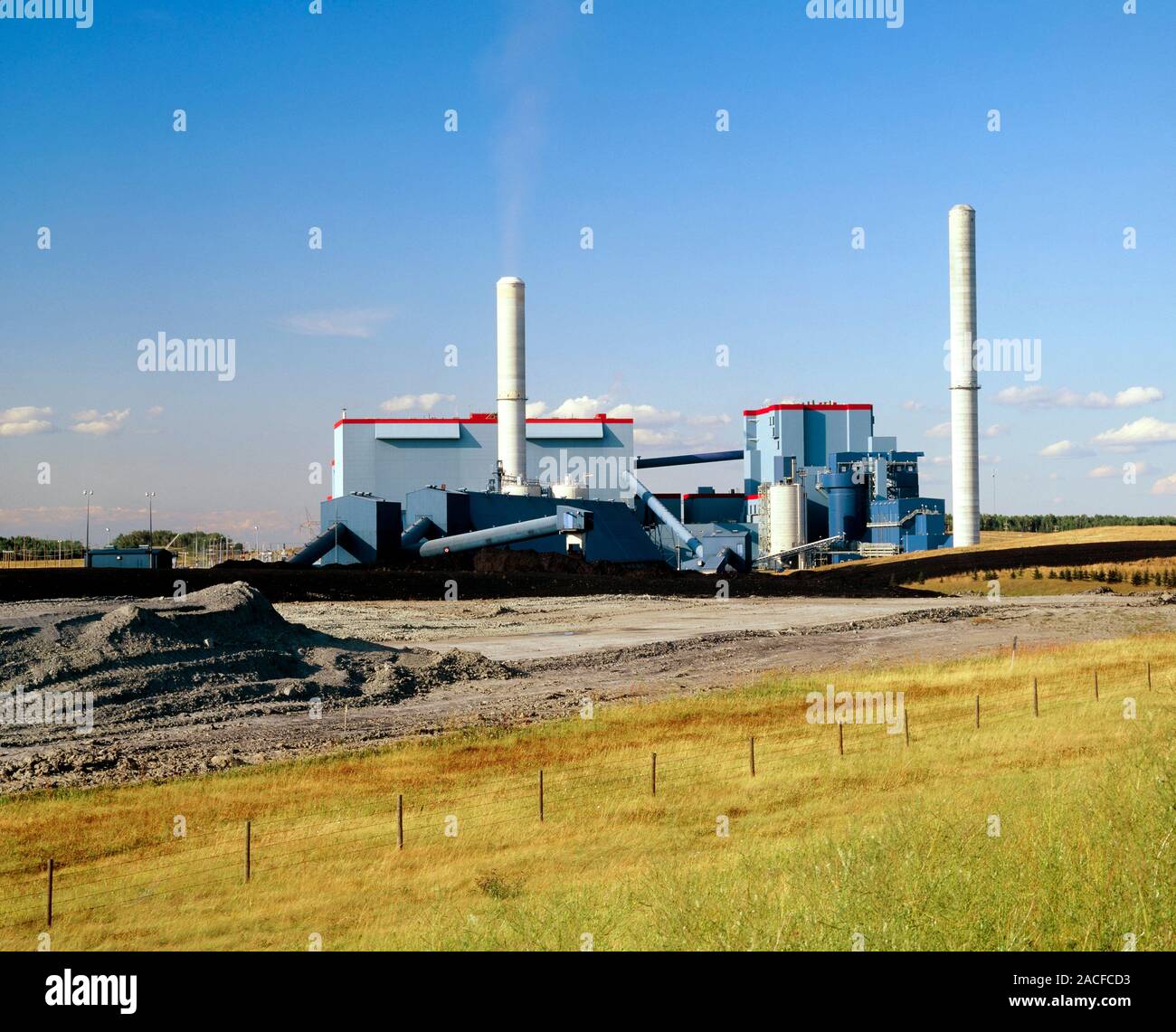 Coalfired power station. This power station burns coal to heat water