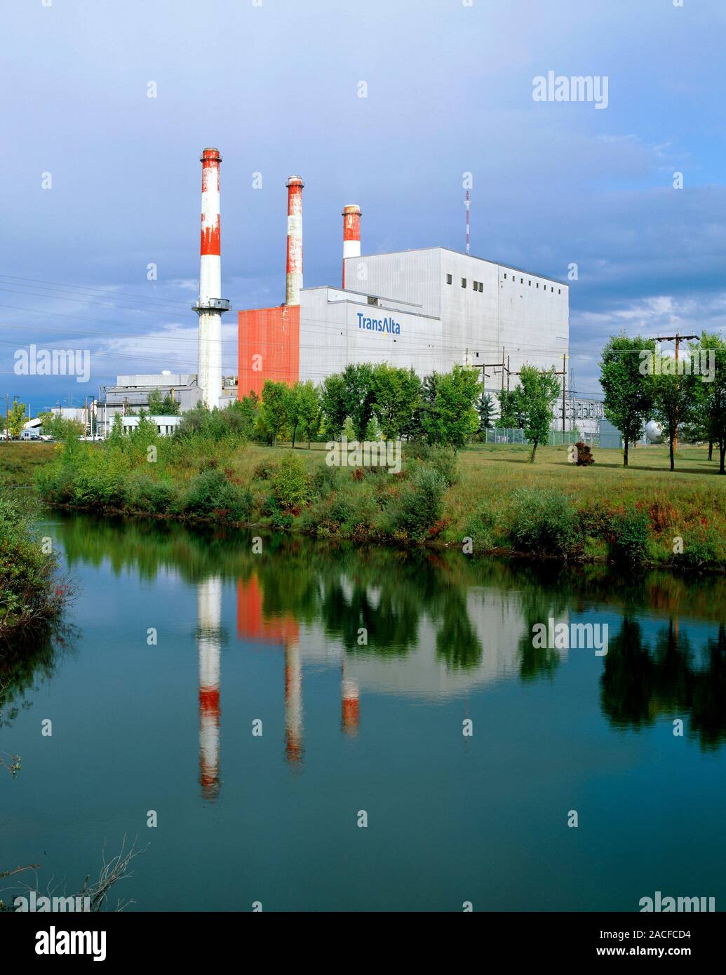 Coalfired power station. This power station burns coal to heat water