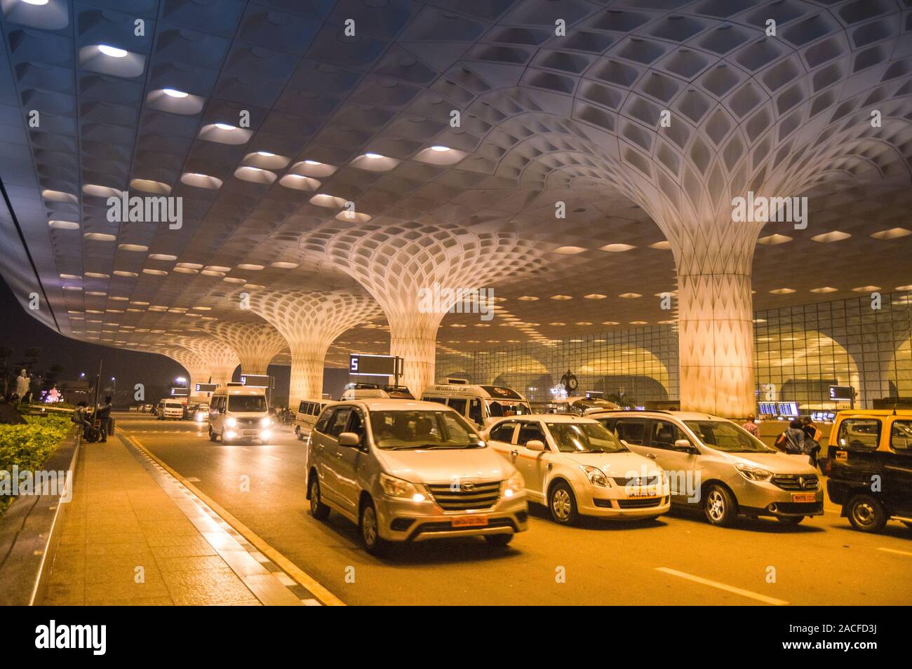 Beautiful exteriors of Mumbai International airport during night also