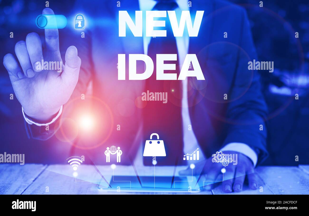 Conceptual hand writing showing New Idea. Concept meaning A thought or ...