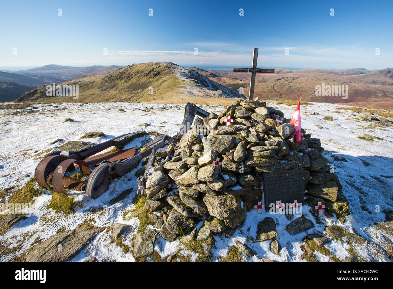 A crashed Canadian Halifax Bomber on Great Carrs in the Lake District UK  Stock Photo - Alamy