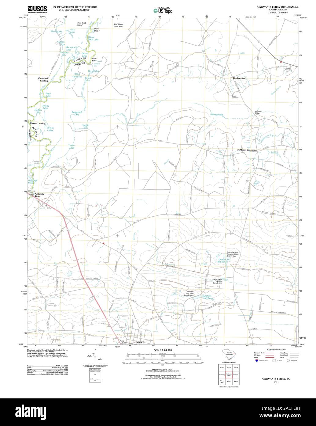 Galivants Ferry Sc Map Galivants Ferry South Carolina Cut Out Stock Images & Pictures - Alamy