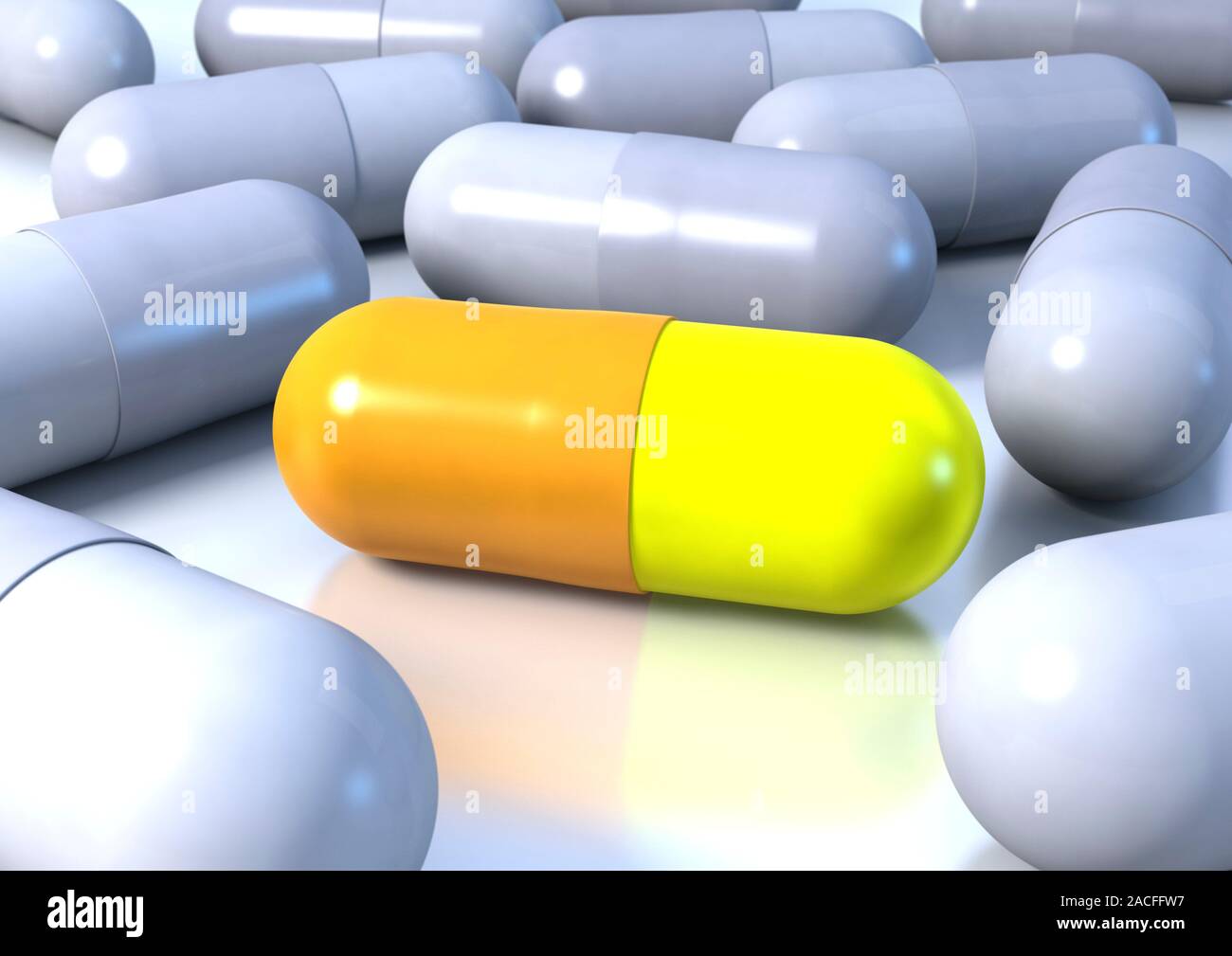 Correct drug treatment, conceptual computer artwork. Stock Photo