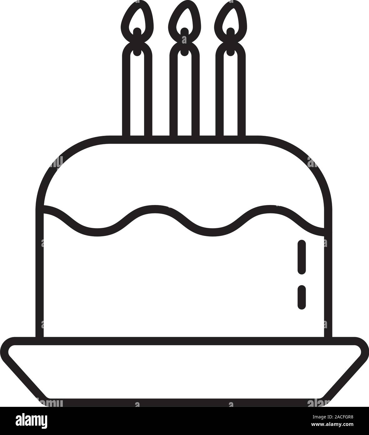 sweet cake birthday with candles icon Stock Vector Image & Art - Alamy