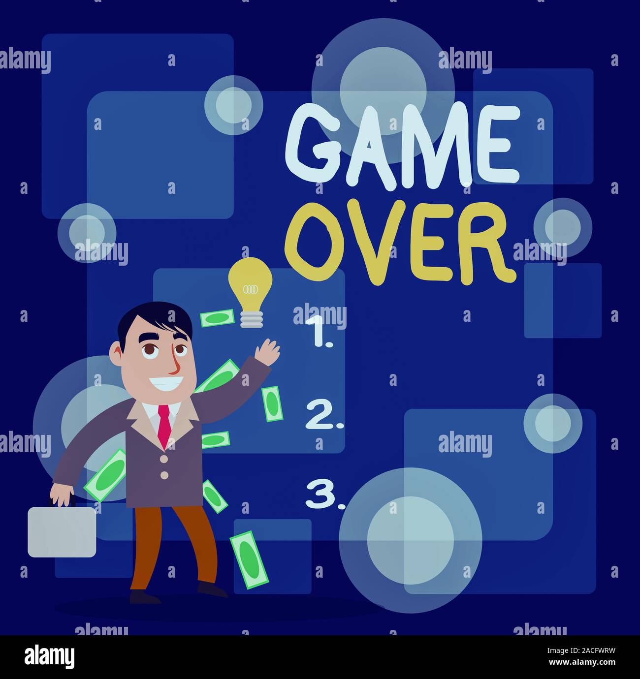 Writing Note Showing Game Over Business Concept For A Situation In A Particular Sport That Reach His Finals Or Ending Successful Businessman Generati Stock Photo Alamy