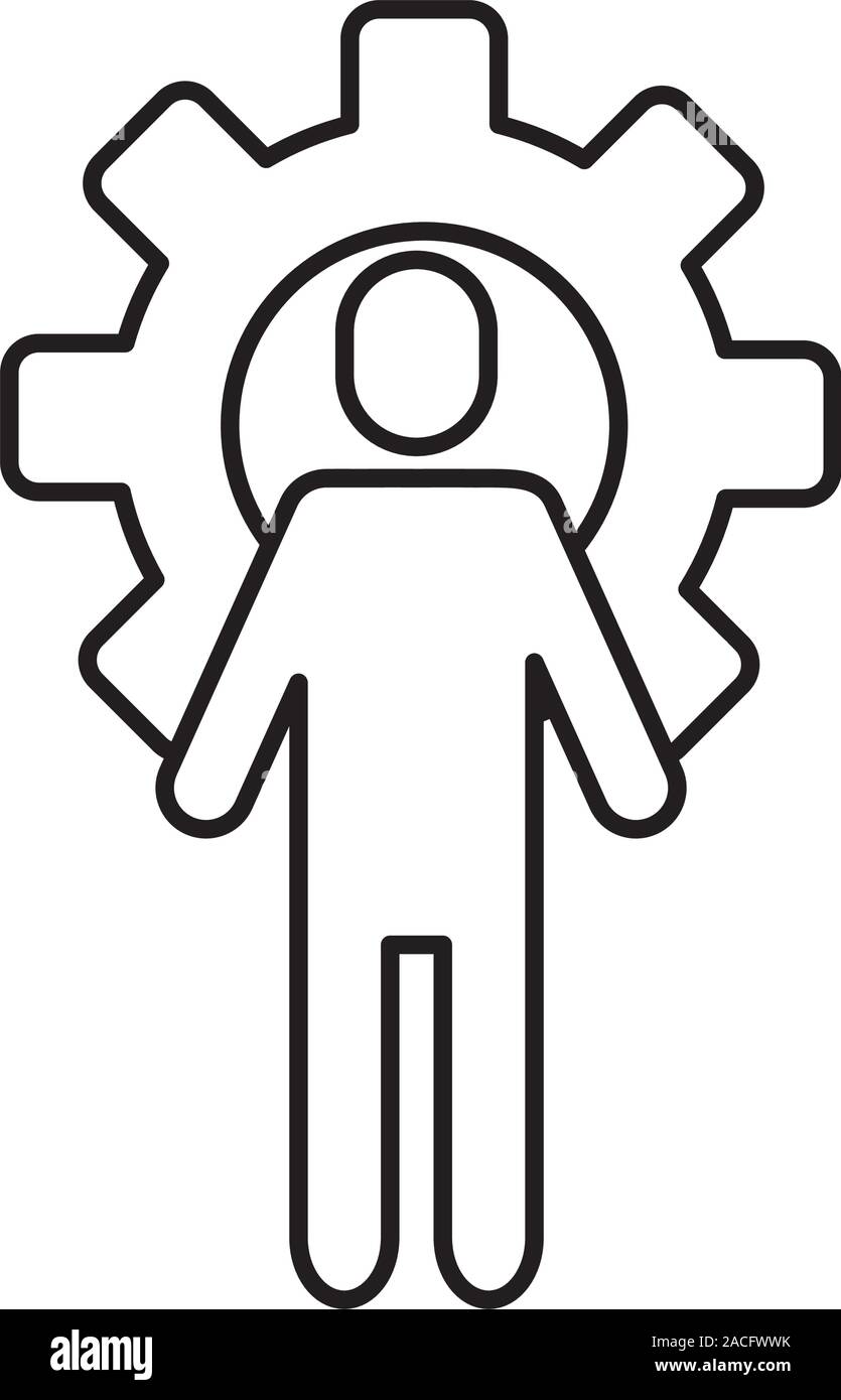 avatar businessman silhouette with gear Stock Vector Image & Art - Alamy