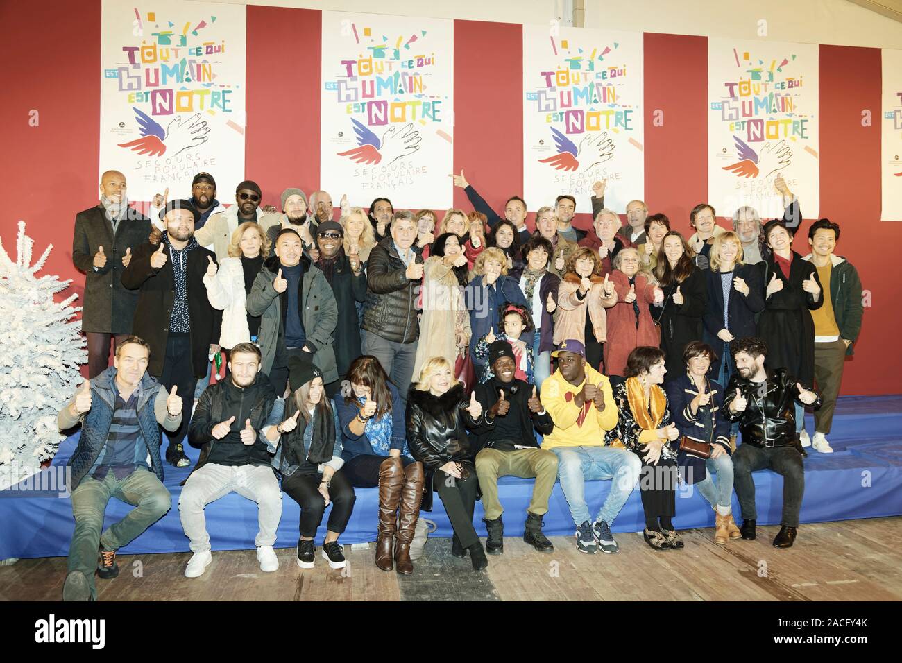 Paris, France. 20th Nov, 2019. General view of the launch of the Pères Noël verts campaign by Le Secours Populaire Français on November 20, 2019 Stock Photo