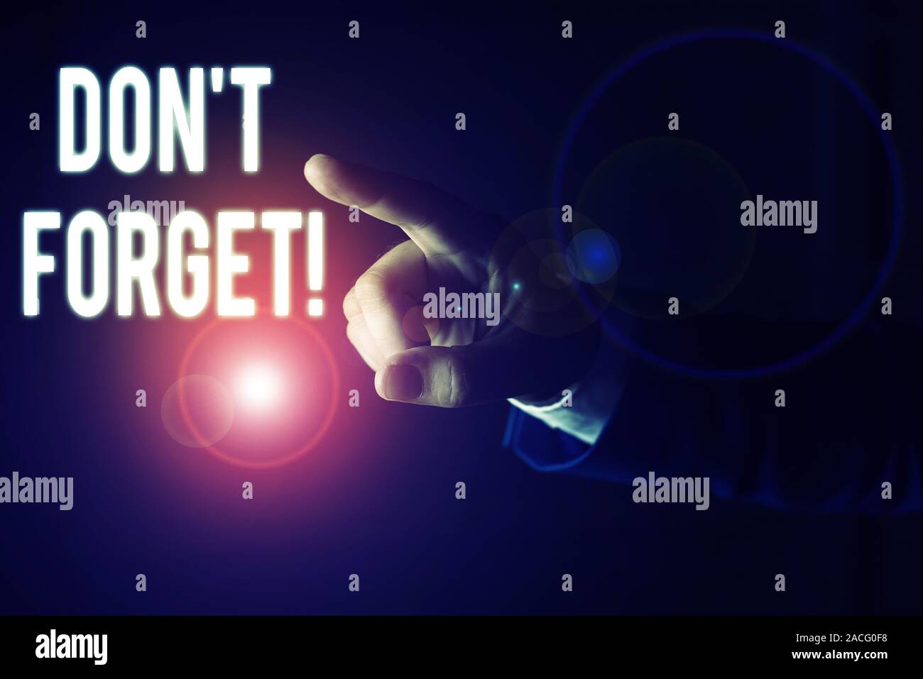 Word writing text Don T Forget. Business photo showcasing used to ...