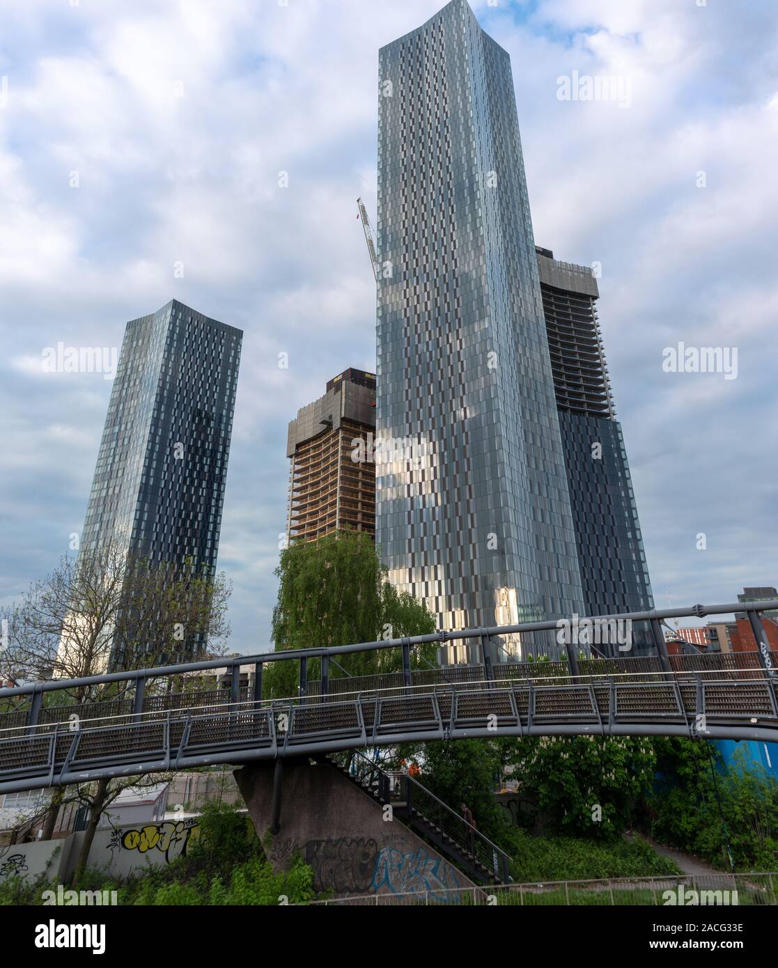 Deansgate Square skyscraping Stock Photo Alamy
