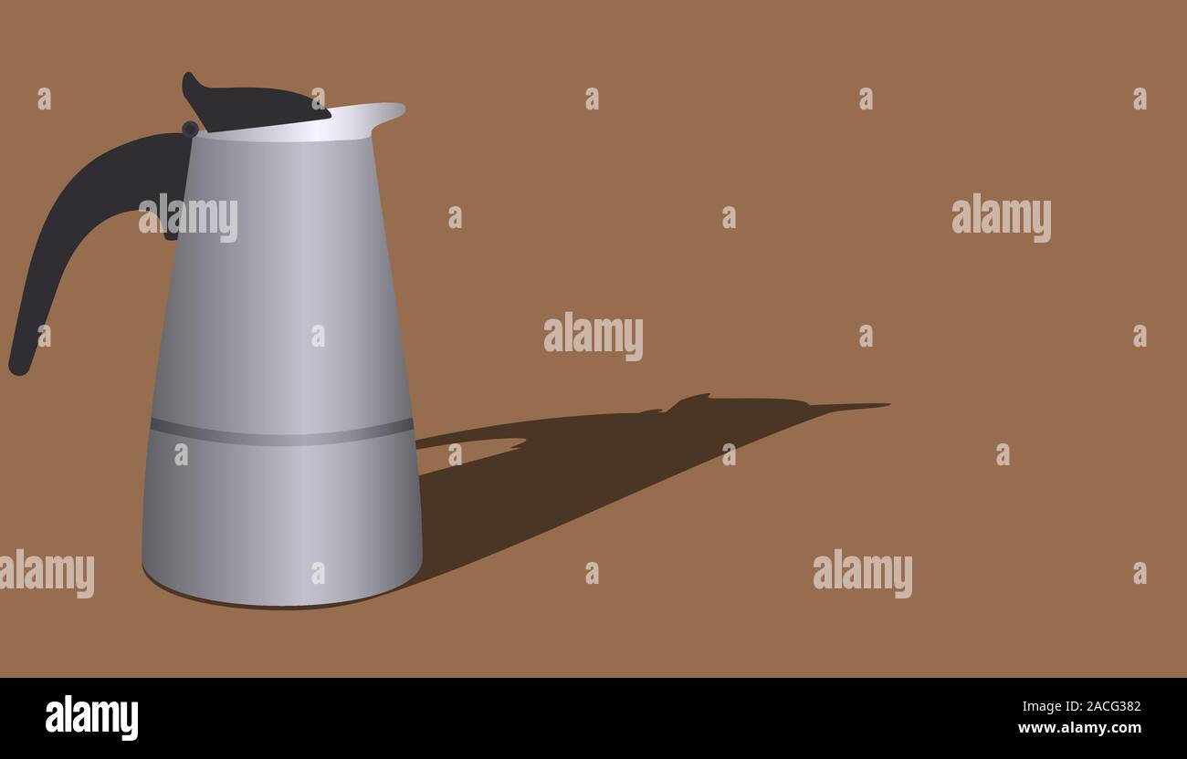 Stylish Banner Template With Italian Geyser Coffee Maker With