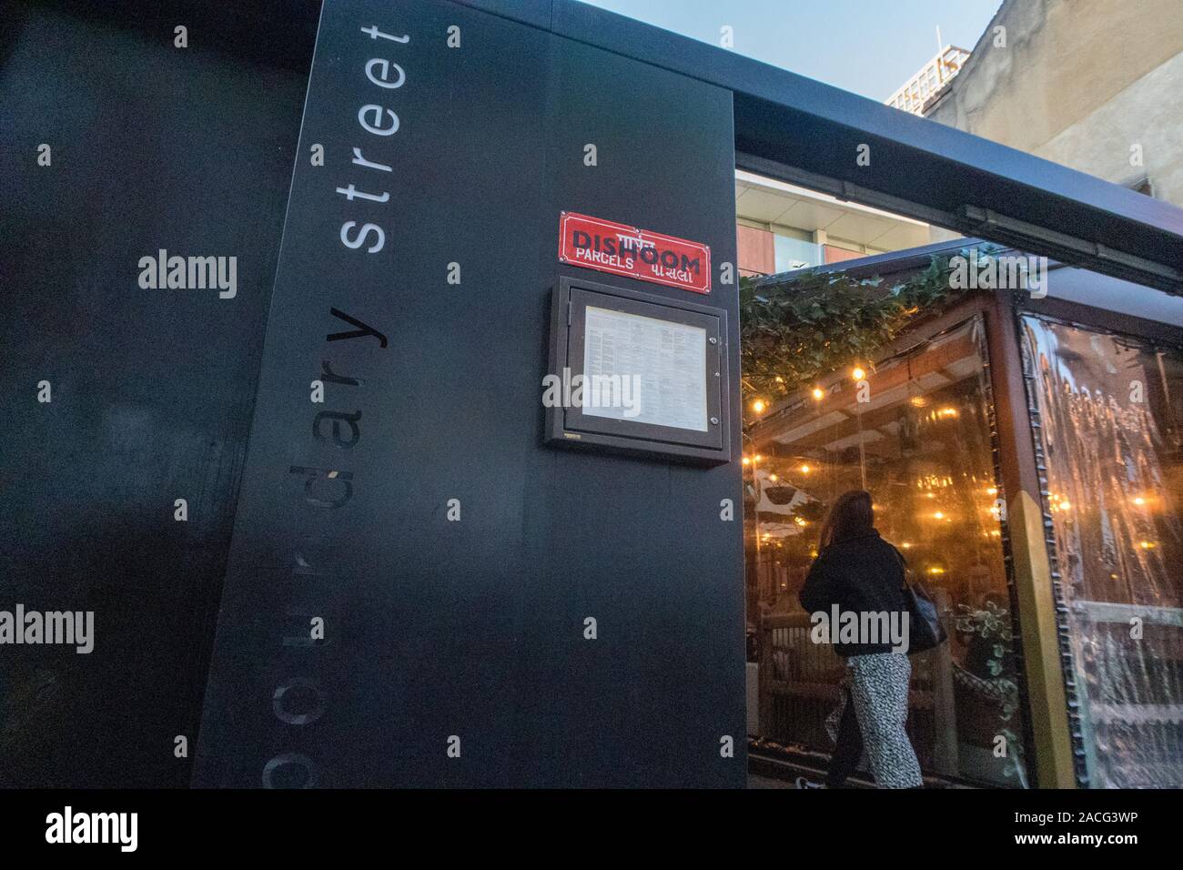 Dishoom restaurant Boundary Street, London Stock Photo