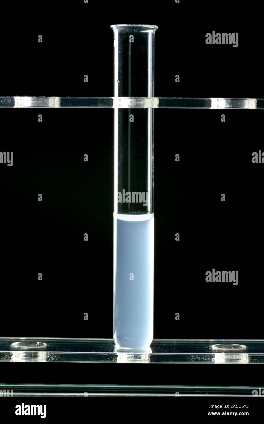 Water hardness test. Temporary hard water cloudy when boiled