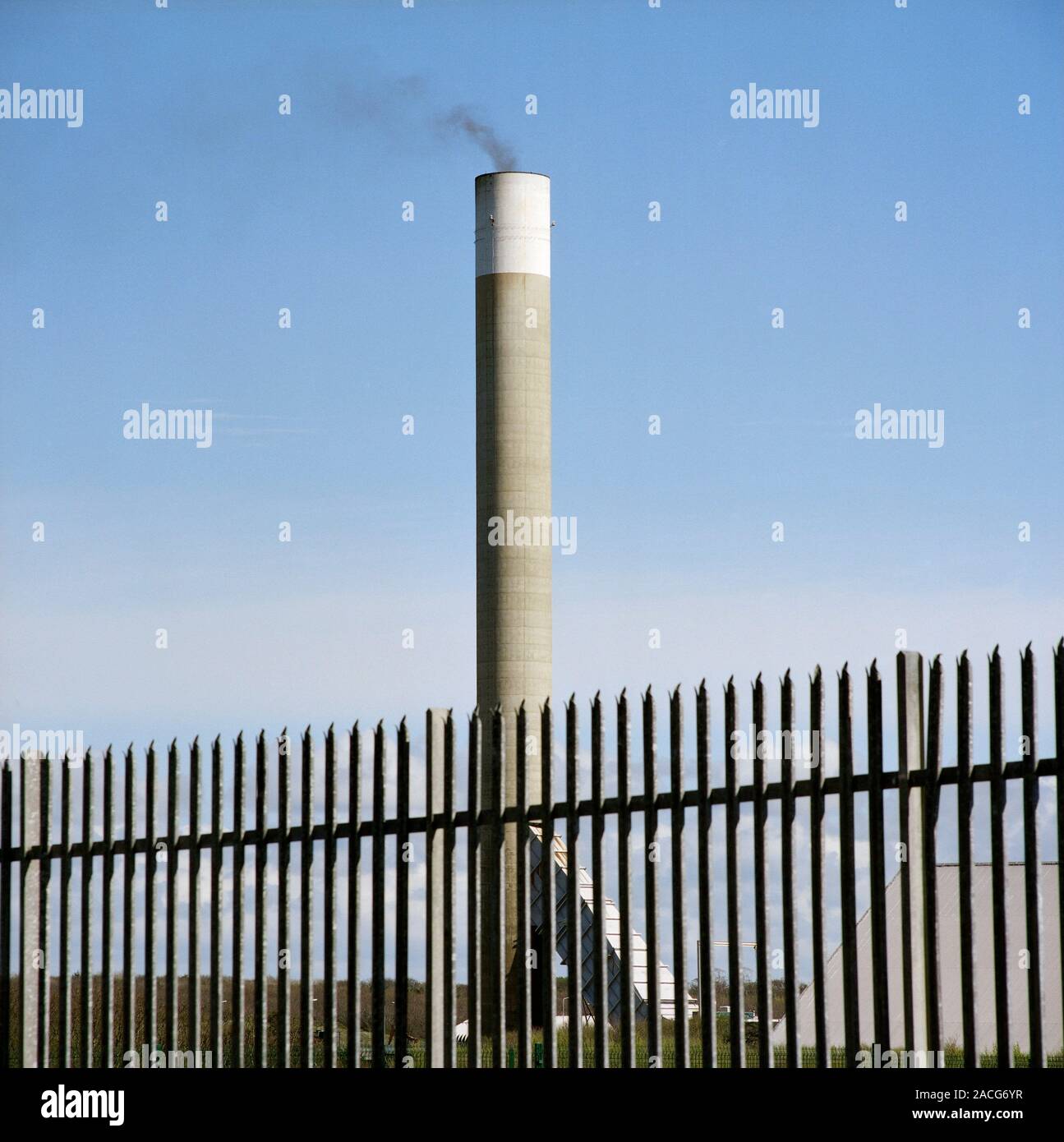 Aluminium smelter chimney, Anglesey Aluminium, Holyhead, Anglesey