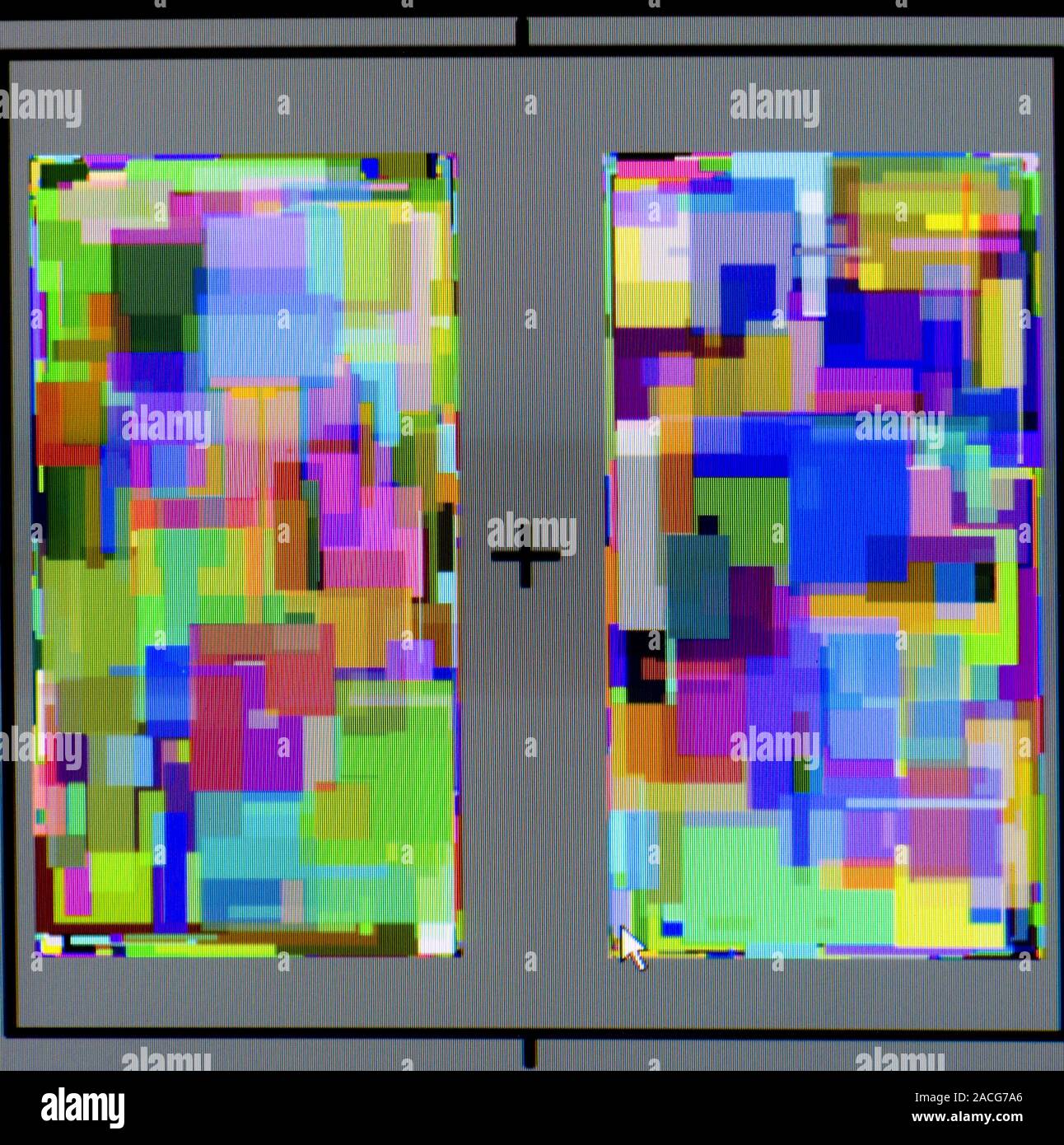 Visual attention research. Colour fields used in research into the ...