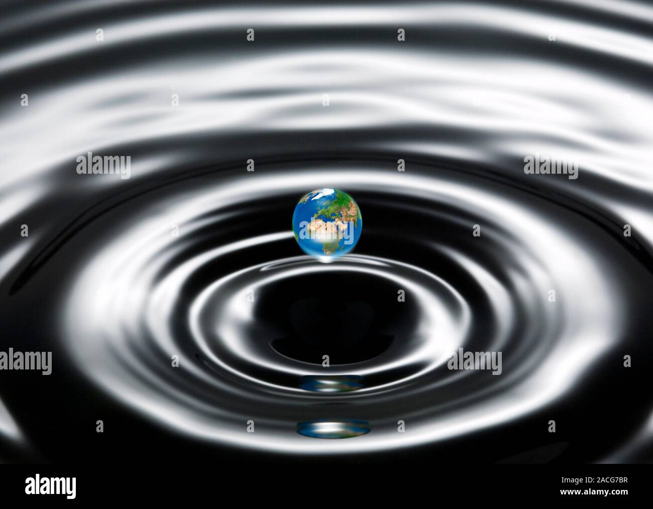 Global environment, conceptual image. An Earth globe is shown above ...