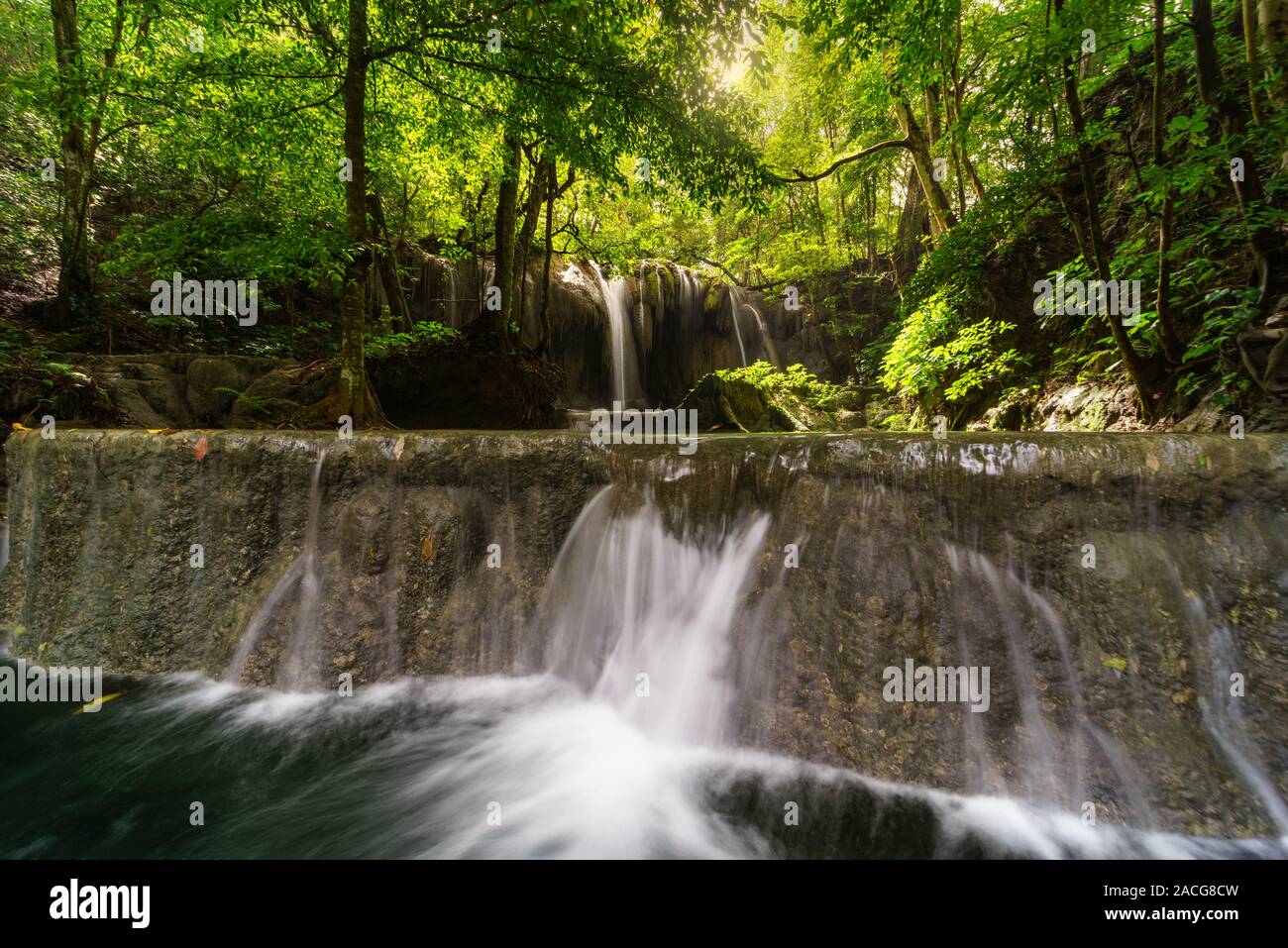 Mata Jitu waterfall, Moyo Island, West Nusa Teggara, Indonesia Stock Photo