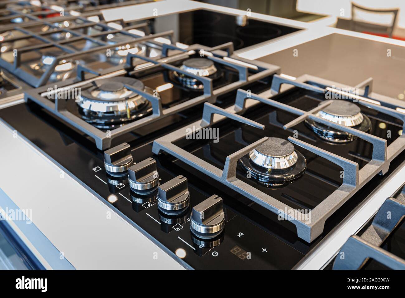 Brand new gas stoves Stock Photo Alamy