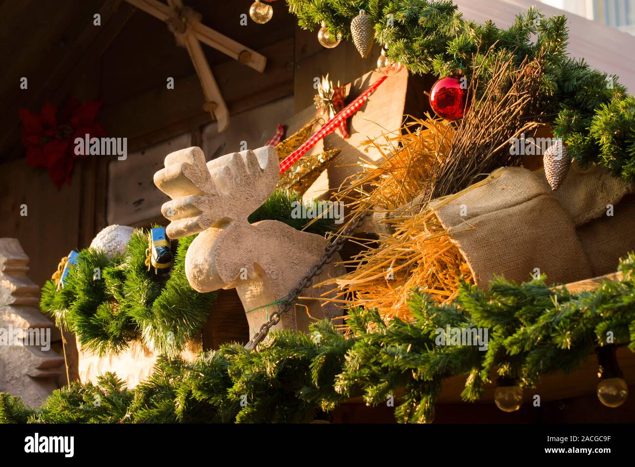 Santa Claus Reindeer On Roof Stock Photos Santa Claus Reindeer