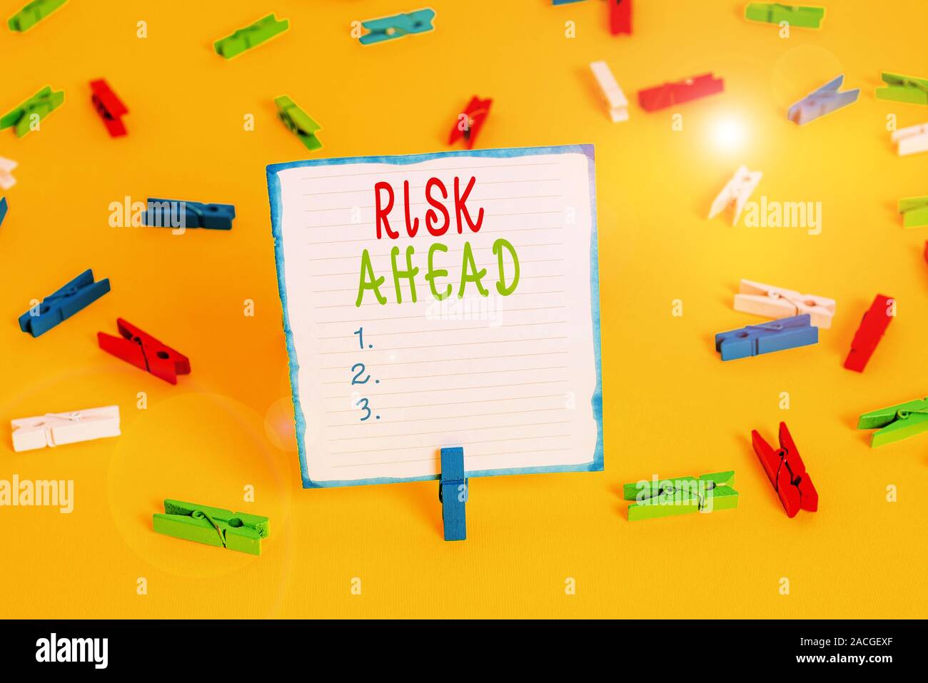 Handwriting text Risk Ahead. Conceptual photo A probability or threat ...