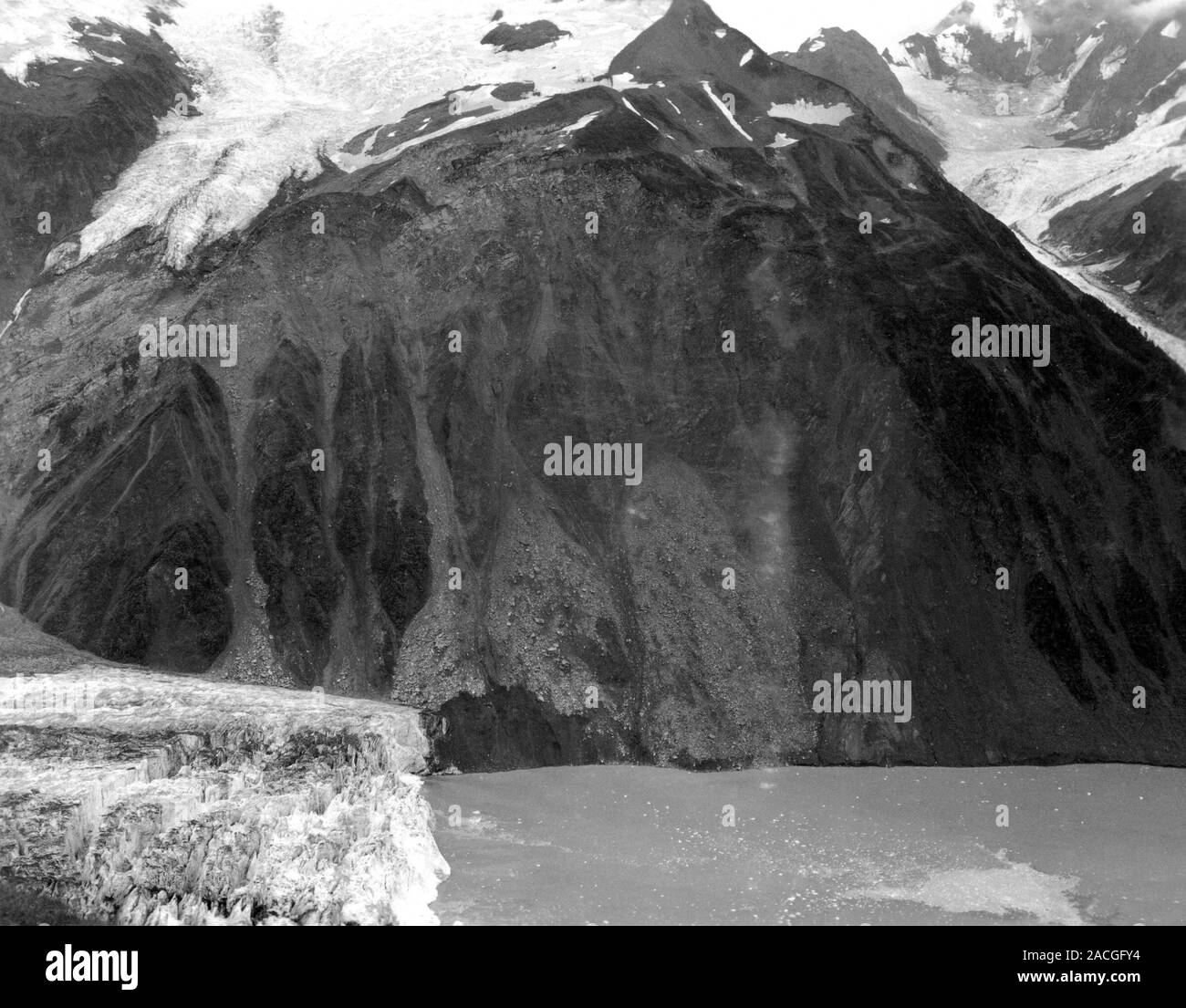 Lituya Bay 1958 Tsunami Landslide Aerial Photograph From August 1958 Lituya Bay 1958 Tsunami Landslide Aerial Photograph From August 1958